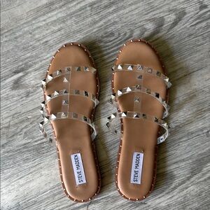 Steve Madden Averill Clear Studded Slide Sandals